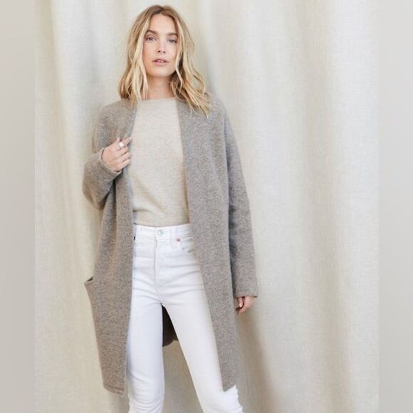 Jenni Kayne Merino Wool-Blend Sweater Coat in Oatmeal - Picture 3 of 15